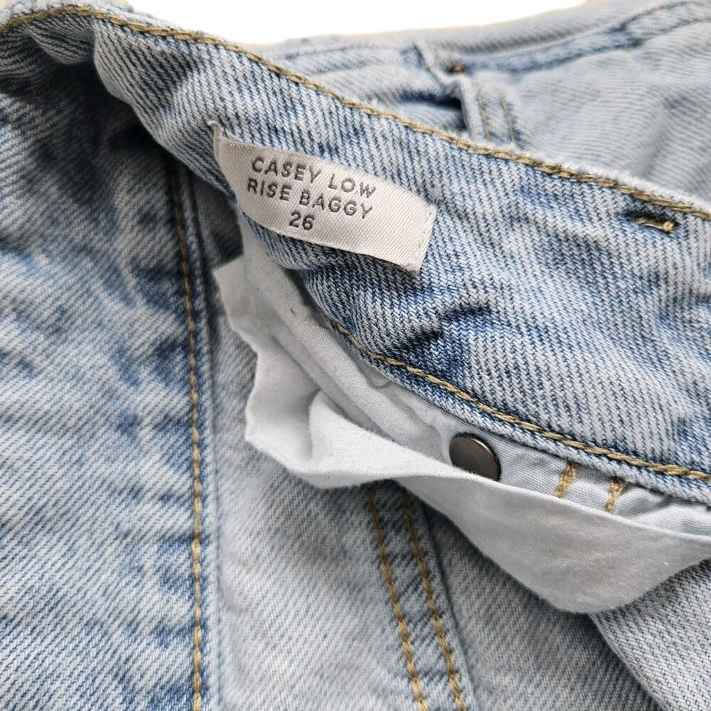 Pacsun Casey Low Rise Baggy WideLeg Distressed Denim Jeans, Womens Size 26 - Picture 8 of 9